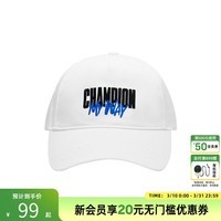 Champion冠军鸭舌帽遮阳男帽旅游帽 音乐主题棒球帽运动休闲风跑步帽子 白色 均码