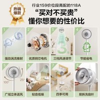 苏泊尔(SUPOR)【高性价比】空气循环扇风扇电风扇家用落地扇台式立式 卧室客厅可拆洗摇头风扇空调伴侣EFC-118A