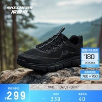 斯凯奇（Skechers）男士户外登山鞋轻便耐磨提拉方便穿脱防滑运动鞋舒适缓震 全黑色/BBK 39.5