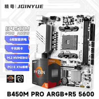 精粤(JGINYUE) 精粤 主板CPU套装B450M PRO ARGB+AMD  R5 5600 主板CPU套装
