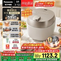 松下（Panasonic）【国家补贴】小元煲电压力锅0涂层高压锅5L容量电饭煲4-5人不锈钢多功能饭锅智能预约NF-PDS500-W