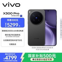 vivo X300 Pro 12GB+256GB 纯粹黑 蔡司2亿APO超级长焦 蓝图影像双芯 5年持久流畅OriginOS 6 AI手机