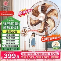 华生(Wahson)电风扇/落地扇/18吋金属铝叶风扇/家用豪华办公电扇/大风量低噪省电立式电扇交流定频FS-45