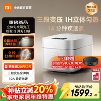 米家小米电饭煲0氟涂层钛内胆不粘4L家用4-5人 IH变压3D加热 14分钟快煮 智能APP多功能煮饭锅煮粥锅 米家智能变压IH电饭煲【白色款】 4L
