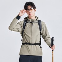 拓路者海豹软壳衣男春秋防泼水防风夹克户外徒步登山运动跑步连帽外套