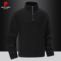 皮尔卡丹秋冬季摇粒绒青年时尚外套男加薄绒夹克 黑色 【899】 3XL