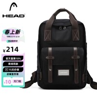 海德（HEAD）背包女大容量双肩包男15.6英寸笔记本电脑包学生书包 黑色
