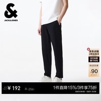 杰克·琼斯（JACK&JONES）男士时尚潮百搭舒适休闲肌理感面料商务通勤休闲裤男装 E40黑色 31 175