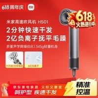 米家【送礼推荐】小米高速吹风机H501 负离子护发 旗舰款电吹风 多种吹发模式大风力低噪速干吹发器 雾茶灰