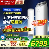 格力(GREE)空调王者3匹/2匹新一级【防直吹上下送风】大客厅柜机变频冷暖京致立柜式国家补贴官方旗舰正品 3匹 一级能效 【京致轻巧银】