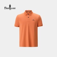 比音勒芬【冰氧吧】2026夏季新款男士休闲通勤上衣多色抗菌凉感短袖POLO衫 02橙色 2XL （115）