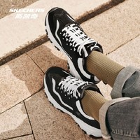 斯凯奇奥利奥经典黑白熊猫鞋女士运动绑带绒里休闲增高老爹鞋8730057 黑色/白色/BKW 36