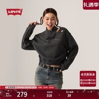 Levi\'s【商场同款】李维斯25年新款女士针织休闲卫衣002YW 黑色 002YW-0000 S