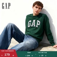 GAP男女装2025秋季新款撞色Logo宽松圆领针织衫上衣美版 绿色 XS 美码 S亚洲码175/88A