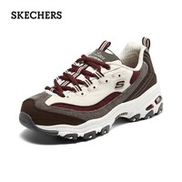 斯凯奇（Skechers）女鞋奶茶熊时尚复古潮流增高厚底休闲老爹鞋百搭休闲运动鞋149906 酒红色/BUGY 36