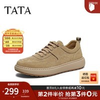 他她（TATA）2026春舒适百搭休闲男鞋新款OCD11AM6 卡其 40