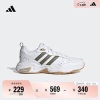 adidas STRUTTER复古休闲厚底增高老爹鞋男子阿迪达斯官方轻运动   白/橄榄绿/棕   44