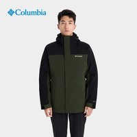 Columbia25秋冬哥伦比亚男金点防水冲锋衣700蓬鹅绒内胆三合一外套XE3587 347-墨绿色拼黑色 2XL 190/104A
