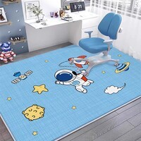 KAYE卡通地毯儿童房间卧室免洗可擦床边毯客厅书房沙发茶几毯防滑垫子 SJR-Y宇宙终极客 60X160cm