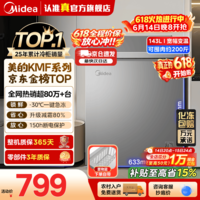 美的(Midea)100/143/200升KMF系列家用减霜冰柜冷藏冷冻柜两用小冰柜一级能效非无霜冰柜小型家用冰箱国家补贴 143L【减霜80%】适合三口之家