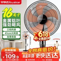 荣事达（Royalstar）铝叶电风扇家用落地扇办公室立式风扇客厅大风量机械摇头风扇 FS09-16F2