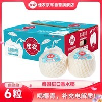 佳农 泰国进口椰青 6粒中果800g+ 赠开椰器吸管 新鲜水果 源头直发 