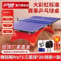 红双喜经典大彩虹室内乒乓球桌家用日常训练专业比赛指定乒乓球台 红双喜经典大彩虹（蓝）