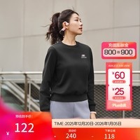 斯凯奇【火山岩加绒】秋运动卫衣女卫衣蓄热保暖女式卫衣长袖衫 碳黑/0018 M