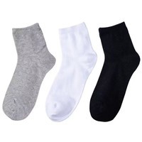 日抛保暖袜简约家用一次性袜男女懒人免洗短筒中筒安 052黑白灰中筒【颜色随机】 裸袜15双