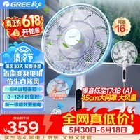 格力（GREE）【价保618】电风扇直流变频落地扇双层14叶大风力智能遥控家用风扇落地扇一级能效轻音纯铜电机 【2026年爆款】16寸双层仿生蝴蝶扇22档
