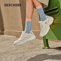 斯凯奇(Skechers)摩卡熊1代丨莫兰迪浅色运动鞋女鞋休闲老爹鞋子百搭熊猫鞋 自然色/酒红色/NTBG 37