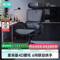 黑白调P2Pro人体工学椅电脑椅办公椅学习椅久坐电竞椅子人工力学座椅 P2 Pro二代曜黑 【麦肯基4D腰托 4D联动扶手 3D颈枕 波纹特网】 无脚托