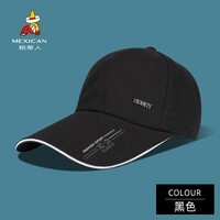 稻草人（MEXICAN）棒球帽男2025新款大头围时尚显脸小百搭时尚鸭舌帽女四季通用 黑色【款式二】 均码 【54-60cm可调节】