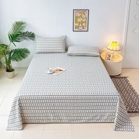 多兰诗（Duolanshi）原棉老粗布床单单件 可机洗水洗加厚被单四季床单 蓝心 230cm*120cm 【0.9米床】床单单件