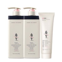 阿道夫人参控油清爽洗发水净澈蓬松修护丝滑洗发膏洗护套装热门商品 人参洗发水控油清爽300g**2+焗油宝260g