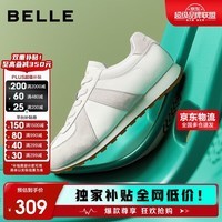 百丽轻氧阿甘德训鞋女学生秋季新款轻便增高休闲鞋B2660CM5 奶油白 40