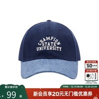 Champion冠军棒球帽 校队鸭舌帽夏季美式弯檐遮阳帽男 户外运动休闲风 藏蓝 均码