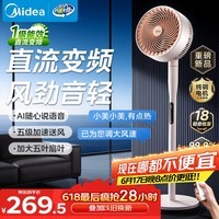 美的(Midea)【价低头部主播9折】空气循环扇家用语音遥控 一级能效静音落地扇 卧室桌面大风力 GDJ24SHG