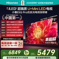 海信电视小墨E5Q Pro 75英寸【送装一体-伸缩挂架】768分区U+MiniLED 信芯芯片抗反光防眩光世界杯