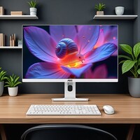 AOC国家补贴品牌一体机电脑超薄微边全高清高配家用学习网课企业办公游戏可壁挂一体式全套台式整机 【性价比】四核N95 8G 256G固态 23.8英寸 内置音响-WiFi-蓝牙