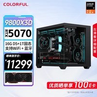 七彩虹RTX5080 5070 Ti主机AMD锐龙9800x3d台式diy组装电脑AI设计电竞游戏整机 配二：9800X3D RTX5070主机