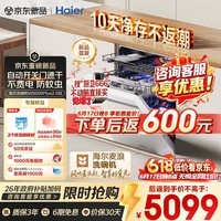 海尔（Haier）【价保618】麦浪套系洗碗机嵌入式W5000Plus2.0白163升22套双面洗消毒大容量10天净存EYZW2286U1