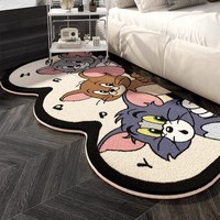 KAYE卡通床边地毯仿羊绒女孩儿童房间加厚地垫家用客厅卧室公主床边毯 FYR-猫和老鼠一家 50X140cm