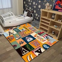 KAYE卡通儿童房地毯加厚家用客厅毯卧室定制交通停车场免洗可擦爬行垫 Child-T12 60x160 cm【儿童学习房】