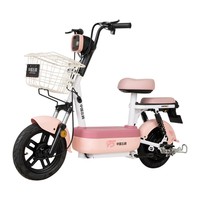 飞鸽电动自行车 E75Plus新国标电动车2026款长续航80KM铅酸电池48V21Ah智能家用电瓶车可上牌樱花粉