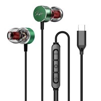可芝（KERZY）Type-C有线耳机HiFi音质音乐耳机3.5mm入耳式智能三键线控听声辨位游戏耳机适用于手机平板笔记本 KE13CGN绿色 type c通用 1米2