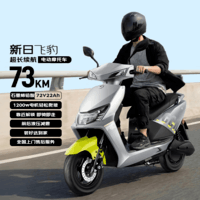 新日（Sunra）电动摩托车 飞豹6块铅酸天能电池72v续航73km踏板电车家用通勤代步电摩电动车电瓶车灰