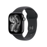 Apple/苹果 Watch S11 智能手表GPS款42毫米亮黑色铝金属表壳黑色运动型表带S/M MEU94CH/B