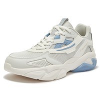 361°男鞋情侣透气复古文化鞋休闲运动鞋女 【男】羽毛白/仿古灰蓝-6776 42