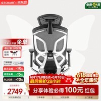 GTCHAIR高田蝴蝶Ultra人体工学椅办公椅子电脑椅可躺久坐护腰舒适电竞椅 蝴蝶Pro-钻石黑-后置腰枕-小头枕-GT网